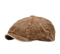 Men's Newsboy Cap Women's Baker Boy Cap - 8 Panel Gatsby Flat Caps Warm Winter Hat Beret Vintage Corduroy Ivy Golf Cabbie Hat (UK, Alpha, One Size, Khaki)
