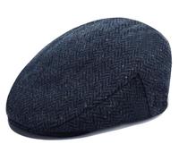 Mens Newsboy Style Flat Cap Warm Wool Grandad Cap 90s Fashion Hat Irish Driving Cap Hat (Heavy Blue Heringbone Newsboy X-Large)