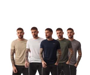 Men's NICCE Buena 5 Pack T-Shirts in Multicolour