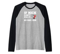 Mens Nick Name Can't Fix It No One Can Handyman Construction Raglan Baseball Tee