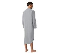 Mens Nightshirt Cotton, Long Sleeve Nightgown Button Down Solid Colour Lightweight Dressing Gown Night Dress Men Muslim Thobes Loungewear Kaftan Muslim Robe