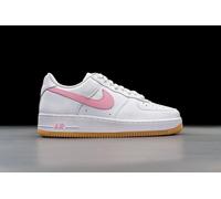 MENS NIKE AIR FORCE 1 LOW 07 RETRO LEATHER TRAINERS - UK 8 & 9 - WHITE/PINK/GUM