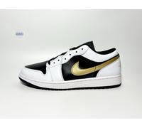 Mens Nike Air Jordan 1 Low Black White Reverse Panda Gold Swoosh Various Sizes