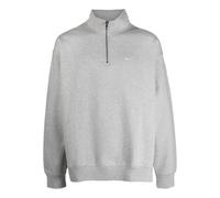 Men's Nike Solid Color Logo Embroidered Half Zipper Long Sleeves Wool Sweater Gray DQ5209-063 S