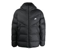 Men's Nike Solid Color Zipper Pocket logo Printing Hooded Down Jacket Black DR9605-010 XXL