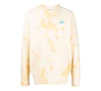 Men's Nike Sportswear NSW Chest Brand Logo Embroidered Tie Dye Round Neck Pullover Long Sleeves Yellow DM5010-777 XL