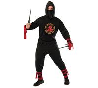 Mens Ninja Costume Adult Assassin Samurai Fighter Fancy Dress Outfit