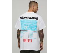 Men's Nirvana Never Mind Tour License Print T-Shirt | White | Size X-Small | BOOHOOMAN