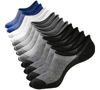 Mens No Show Socks Low Cut Ankle Casual Invisible Cotton Non-Slip Durable Socks 8-11/11-13/12-14 - - Large