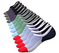 Mens No Show Socks Low Cut Ankle Casual Invisible Cotton Non-Slip Durable Socks 8-11/11-13/12-14 - - Large