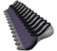 Mens No Show Socks Low Cut Ankle Casual Invisible Cotton Non-Slip Durable Socks 8-11/11-13/12-14 - - Medium