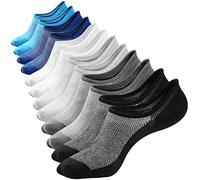 Mens No Show Socks Low Cut Ankle Casual Invisible Cotton Non-Slip Durable Socks 8-11/11-13/12-14 - Multi - Medium