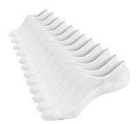 Mens No Show Socks Low Cut Ankle Casual Invisible Cotton Non-Slip Durable Socks 8-11/11-13/12-14 - white - Medium