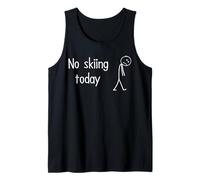 Mens No Skiing Today Funny Sad Skier Figure Mountain Ski Riding Tank Top