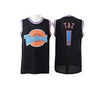 Men's NO.! Taz Space Jam Movie Tune Squad Embroidery Basketball Jersey 0A01A
