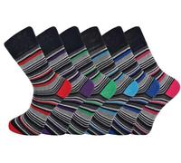 Mens Non Elastic Socks Big Foot Diabetic Friendly Soft Gentle Cotton Wide Flexi Top Grip 6 Pairs UK 11-14 (UK, Numeric, 11, 14, Regular, Regular, Design 2)