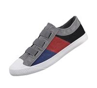 Mens Non Slip Canvas Trainers with Three Adjustable Fasten Straps Comfortable Casual Walking Shoes for Summer Travel Vacation Activities Light Ashy, Size 8