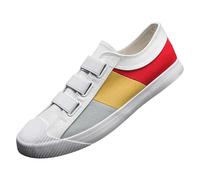 Mens Non Slip Canvas Trainers with Three Adjustable Fasten Straps Comfortable Casual Walking Shoes for Summer Travel Vacation Activities Beige, Size 8