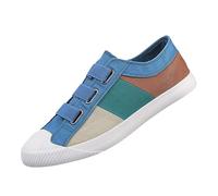 Mens Non Slip Canvas Trainers with Three Adjustable Fasten Straps Comfortable Casual Walking Shoes for Summer Travel Vacation Activities Sky Blue, Size 7.5