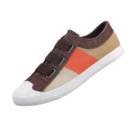 Mens Non Slip Canvas Trainers with Three Adjustable Fasten Straps Comfortable Casual Walking Shoes for Summer Travel Vacation Activities Coffee, Size 7