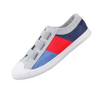 Mens Non Slip Canvas Trainers with Three Adjustable Fasten Straps Comfortable Casual Walking Shoes for Summer Travel Vacation Activities Blue, Size 7