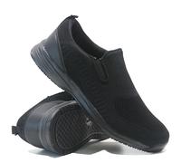 Mens Non Slip Casual Slip On Trainers - Black Running, Walking, Jogging & Gym Pumps | Memory Foam for Comfort, Lightweight Chef Shoes (Black, UK Footwear Size System, Adult, Men, Numeric, Medium, 6)