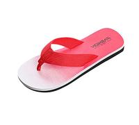 Men's Non-Slip Flip Flops, Bathing Slippers, Men's Toe Separator Slippers, Simple Toe Sandals, Fashion Beach Sandals, Comfy Summer Shoes, Solid Sole Slides, Comfortable Sliders, Bathroom Shoes, red