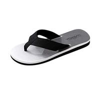 Men's Non-Slip Flip Flops, Bathing Slippers, Men's Toe Separator Slippers, Simple Toe Sandals, Fashion Beach Sandals, Comfy Summer Shoes, Solid Sole Slides, Comfortable Sliders, Bathroom Shoes, black