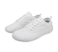 Men's non-slip sports shoes, trainers with laces, White, 8 UK