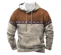 Men's Nordic-inspired hoodie, casual winter fleece pullover sweatshirt, stylish fair isle pattern hooded jumper, cosy long sleeve knit hoodie for men, trendy colour block winter pullover