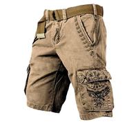Mens Norse Mythology Cargo Shorts Viking Odin 3D Print Outdoor Hiking Shorts with Multiple Pockets Summer Beach Travel Camping Casual Nordic Gift