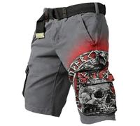 Mens Norse Mythology Cargo Shorts Viking Odin 3D Print Outdoor Hiking Shorts with Multiple Pockets Summer Beach Travel Camping Casual Nordic