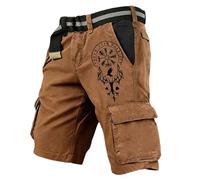 Mens Norse Mythology Cargo Shorts Viking Odin 3D Print Outdoor Hiking Shorts with Multiple Pockets Summer Beach Travel Camping Casual Nordic Gift