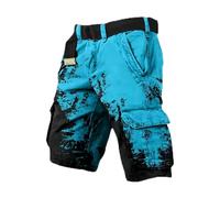 Mens Norse Mythology Cargo Shorts Viking Odin 3D Print Outdoor Hiking Shorts with Multiple Pockets Summer Beach Travel Camping Casual Nordic Gift Sky Blue