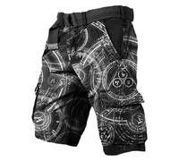 Mens Norse Mythology Cargo Shorts Viking Odin 3D Print Outdoor Hiking Shorts with Multiple Pockets Summer Beach Travel Camping Casual Nordic Gift
