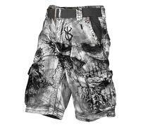 Mens Norse Mythology Cargo Shorts Viking Odin 3D Print Outdoor Hiking Shorts with Multiple Pockets Summer Beach Travel Camping Casual Nordic Gift