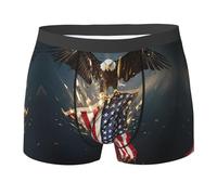 Men'S North American Bald Eagle Print Underwear Boxer Briefs,Men'S Ultra Comfortsoft Underwear,Breathable Stretch Underpants Black