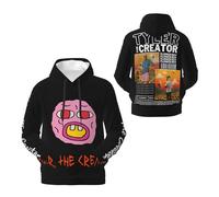 Men's Novelty Black Fleece Hoodies Tyler Logo Creator Printed The Graphic Sweatshirt Fashion Pullover with Pockets for Men
