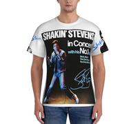 Men's Novelty Black Shakin T-Shirt Short Sleeve Tshirt Stevens Singer Tee Tops Round Neck T Shirt for Male Big Boys Fans Merch Gifts