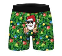 Mens Novelty Boxer Shorts Funny Trunks Swimwear Novelty Shorts Pyjamas Printed Underwear for Men Designer Boxers Xmas Sale Clearance Green