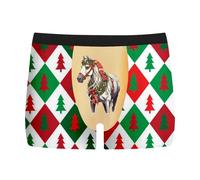 Mens Novelty Boxers- Mens Loose Fit Boxers- 3d Novelty Xmas Underpants Breathable Comfortable Design Trunks Christmas Special Boyshort Style Soft Underwear Loose Festive Costumes Plus Size Retro