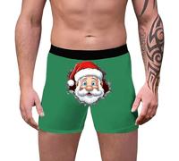 Mens Novelty Boxers- Sexy Mens Underwear- 3d Novelty Xmas Underpants Breathable Comfortable Underwear Loose Festive Costumes Plus Size Retro Design Trunks Christmas Special Boyshort Style Soft