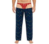 Mens Novelty Christmas Pyjamas Bottoms - Checked Open Back Lounge Trousers - Funny Butt Flap Nightwear - Cheeky Gag Gift for Him, Bachelor Party