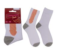 Mens Novelty Cock Joke Socks White Size 8-11 Funny Gifts for Men