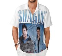 Men's Novelty Shakin Button Down T-Shirt Short Sleeve Tshirt Stevens Singer Tee Tops Round Neck T Shirt for Male Big Boys Fans Merch Gifts
