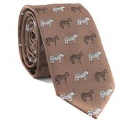 Men's Novelty Ties Animal Patterned Embroidered Repp Casual Handmade Daily Skinny Necktie - brown - One size