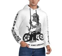 Men's Novelty White Hoodies Tyler Logo Creator Printed The Graphic Sweatshirt Fashion Pullover with Pockets for Men