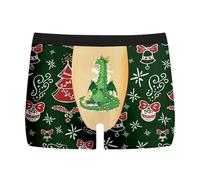 Mens Novelty Xmas Boxers- Boxers for Men- Underwear Loose Festive Costumes Plus Size Design Trunks Christmas Special Boyshort Style Soft 3d Novelty Xmas Underpants Breathable Comfortable Retro