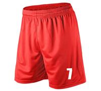 Mens Number Printed Sport Shorts Football Shorts Gym XS-XXL (UK, Alpha, L, Regular, Regular, Red)