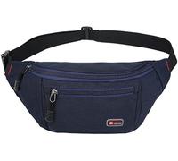 Men's Nylon Waist Bag Outdoor Multilayer Large Capacity Sports Running Chest Bag Wallet (Color : D)